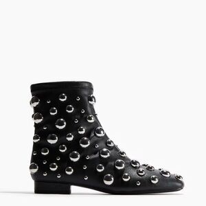 H&M Black Ankle Boots with Silver Accents